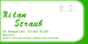 milan straub business card